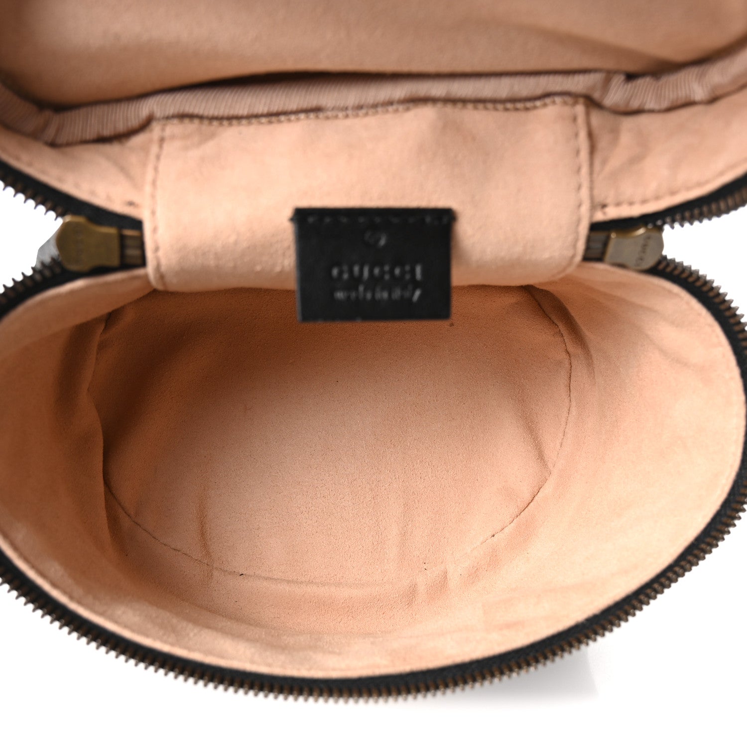 Gucci Calfskin Matelasse Mini GG Marmont Round Backpack Black 4 of 9