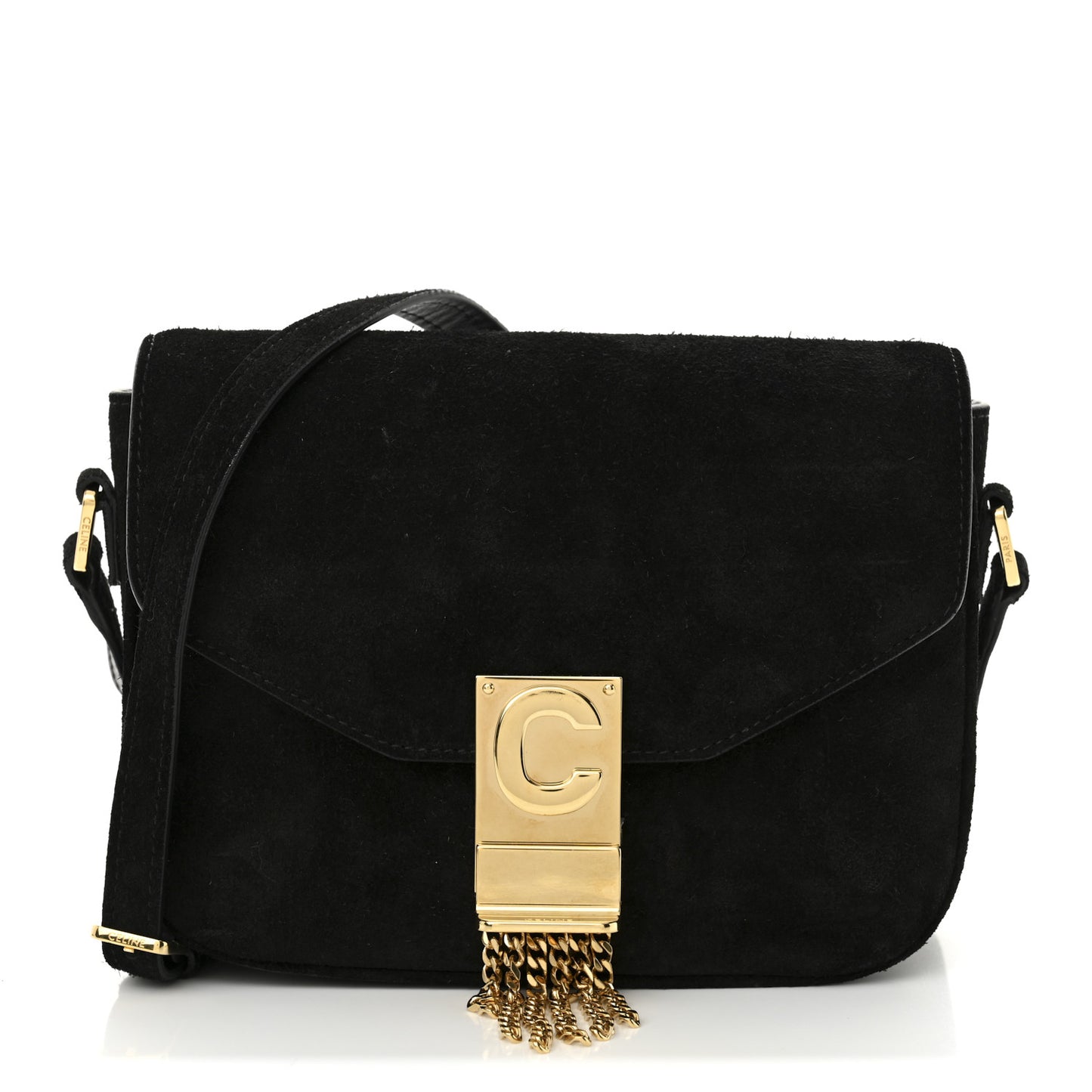 Suede Small Pampille C Bag Black