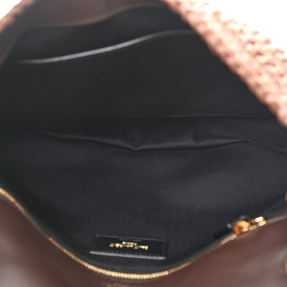 Saint Laurent Raffia Calfskin Monogram Medium Niki Chain Satchel New Nut 5 of 11