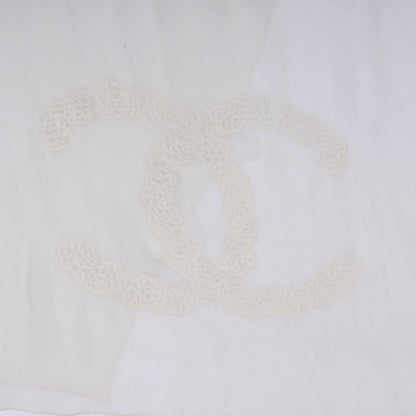 Chanel Silk Embroidered Camellia CC Scarf 3 of 5