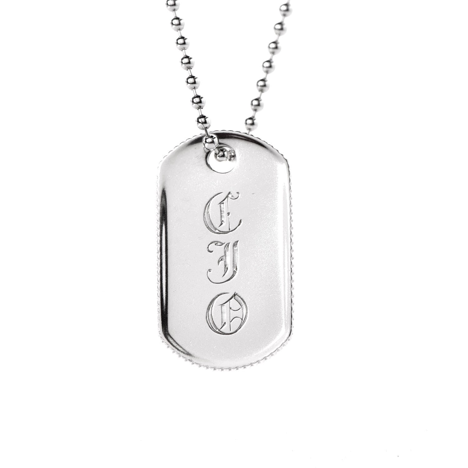 Tiffany Sterling Silver Coin Edge Dog Tag Necklace 5 of 6
