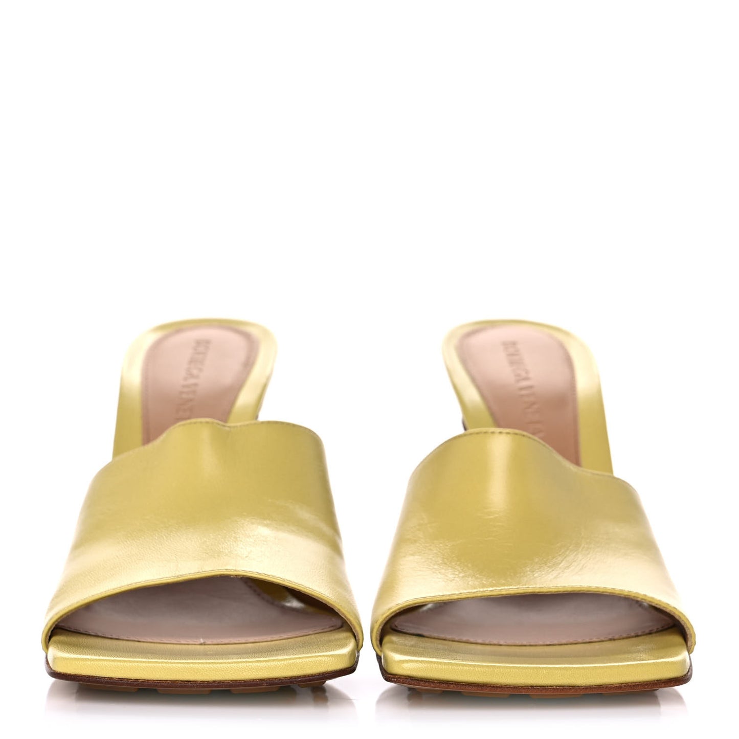 Lambskin Stretch Mule Sandals 37.5 Pear