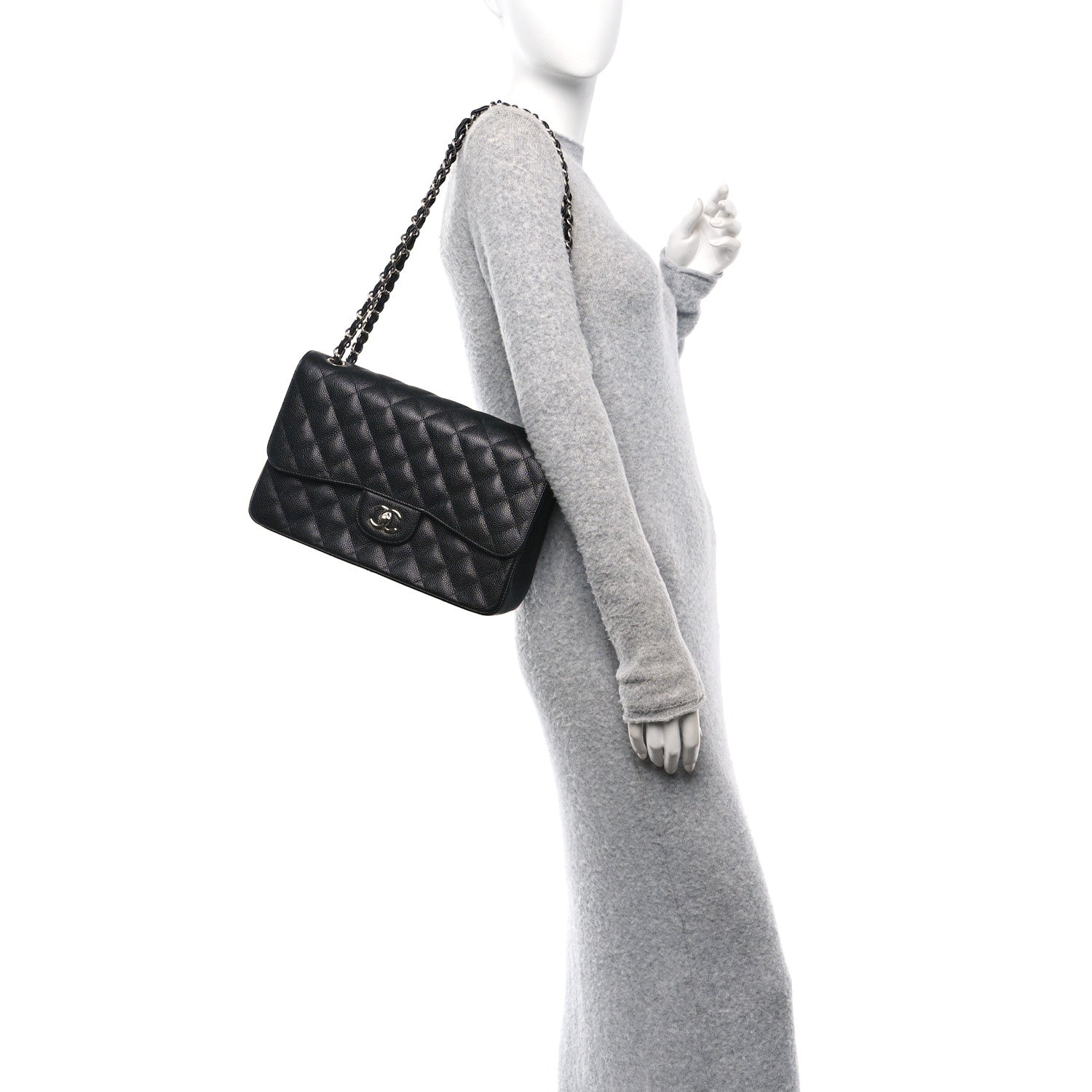 Chanel Caviar Quilted Jumbo Double Flap Black 2 of 11