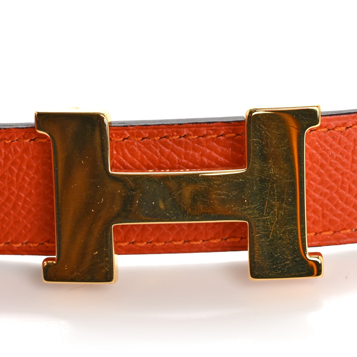 Hermes Swift Epsom 24mm Mini Constance H Belt 85 34 White Orange 6 of 7