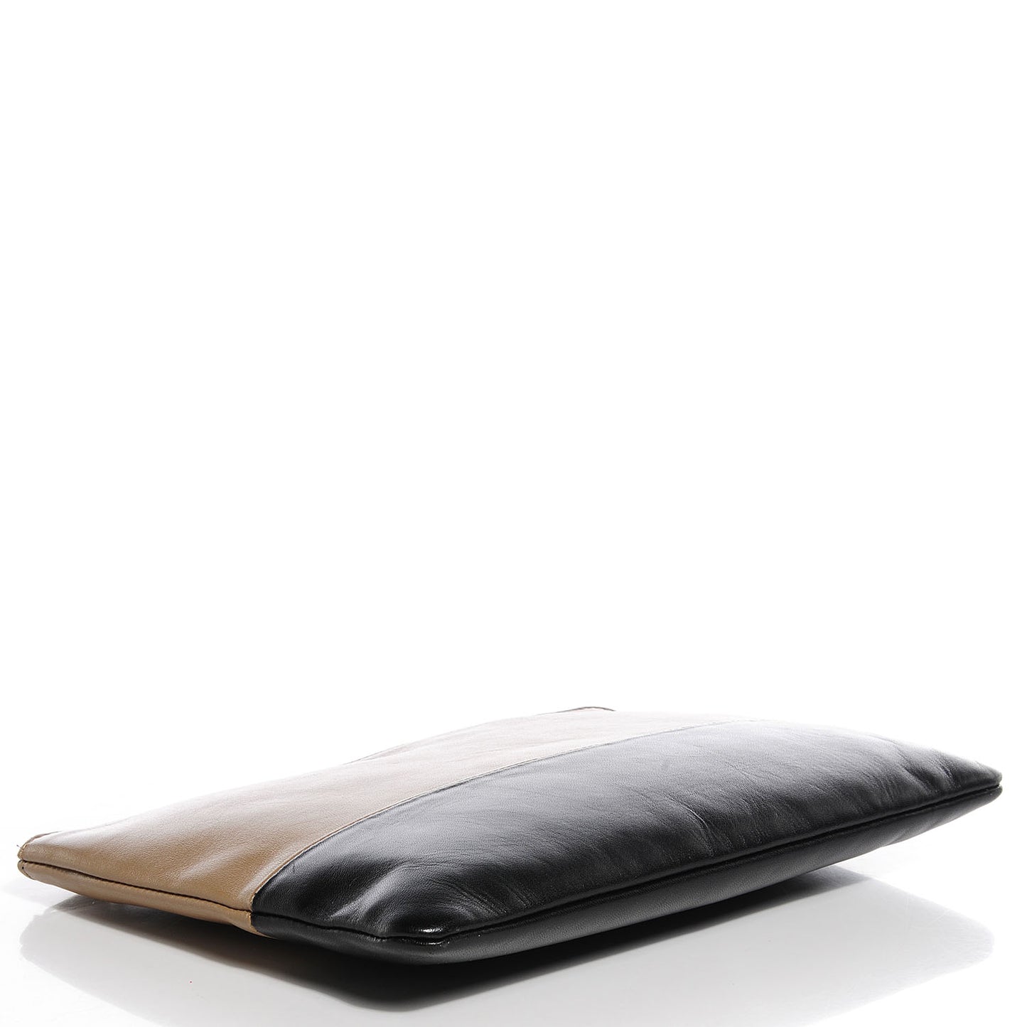 Lambskin Bi-Color Solo Clutch Pouch Black