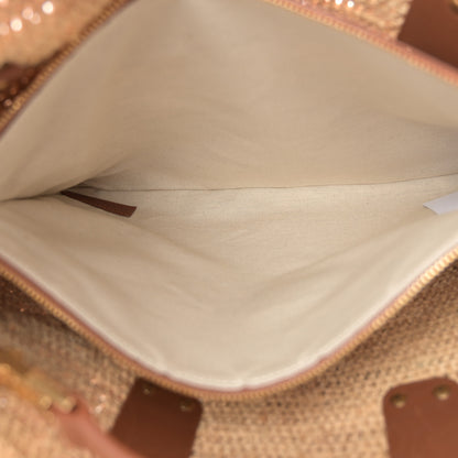 Saint Laurent Raffia Calfskin Medium Souple Sac De Jour Naturale Brick 6 of 11