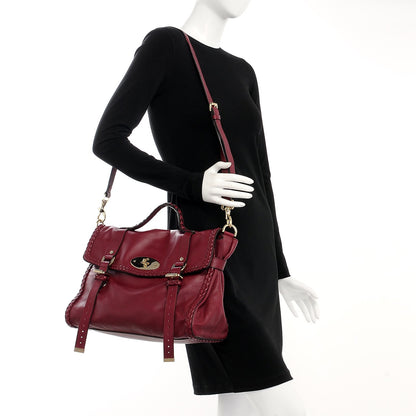 Mulberry Small Grain Calf Nappa Woven Trim Oversized Alexa Berry 2 of 8