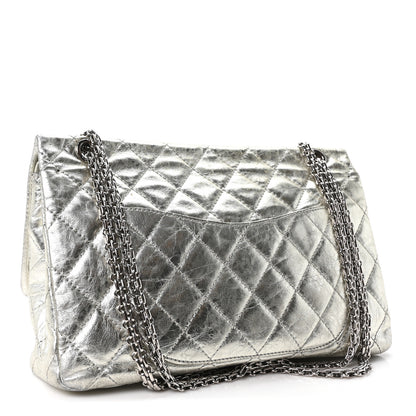 Chanel Metallic Aged Calfskin Quilted 2.55 Reissue 227 Flap Silver 3 of 10