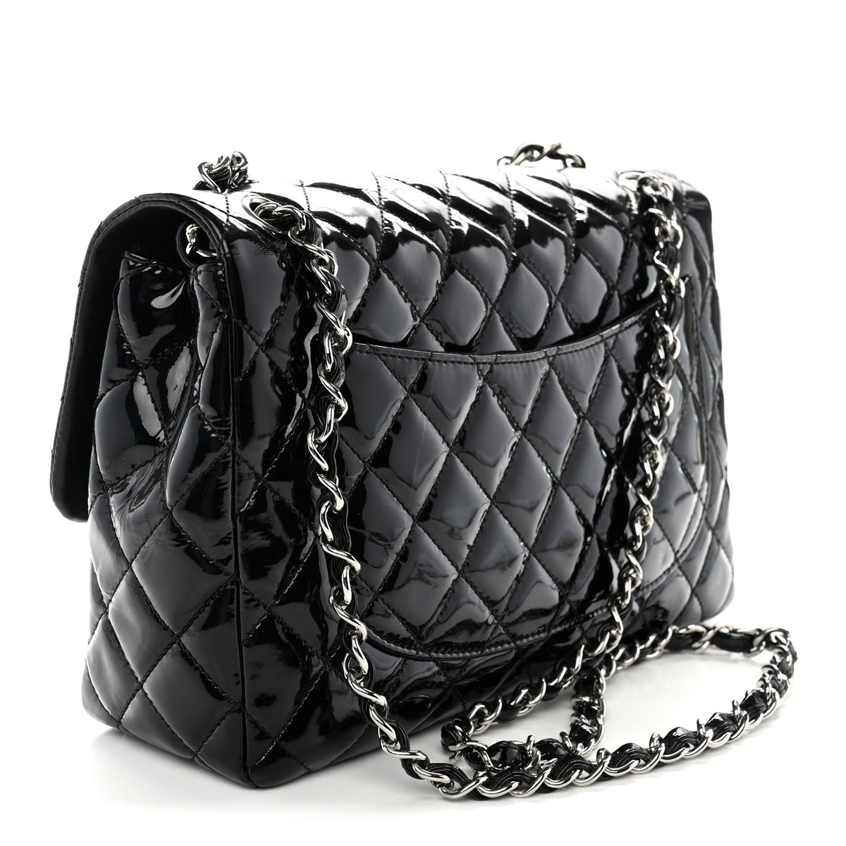 Chanel Patent Quilted Jumbo Single Flap Black 3 of 13
