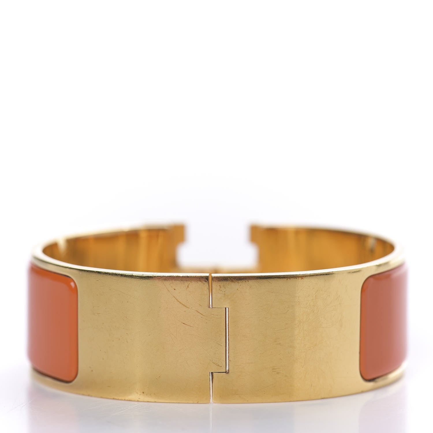 Hermes Enamel Wide Clic Clac H Bracelet GM Orange 2 of 3