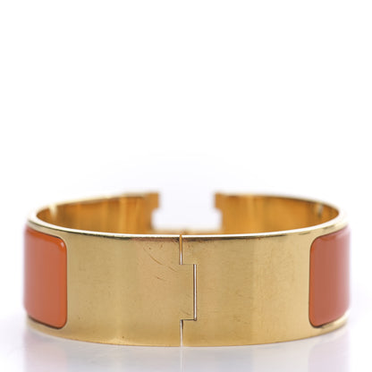 Hermes Enamel Wide Clic Clac H Bracelet GM Orange 2 of 3