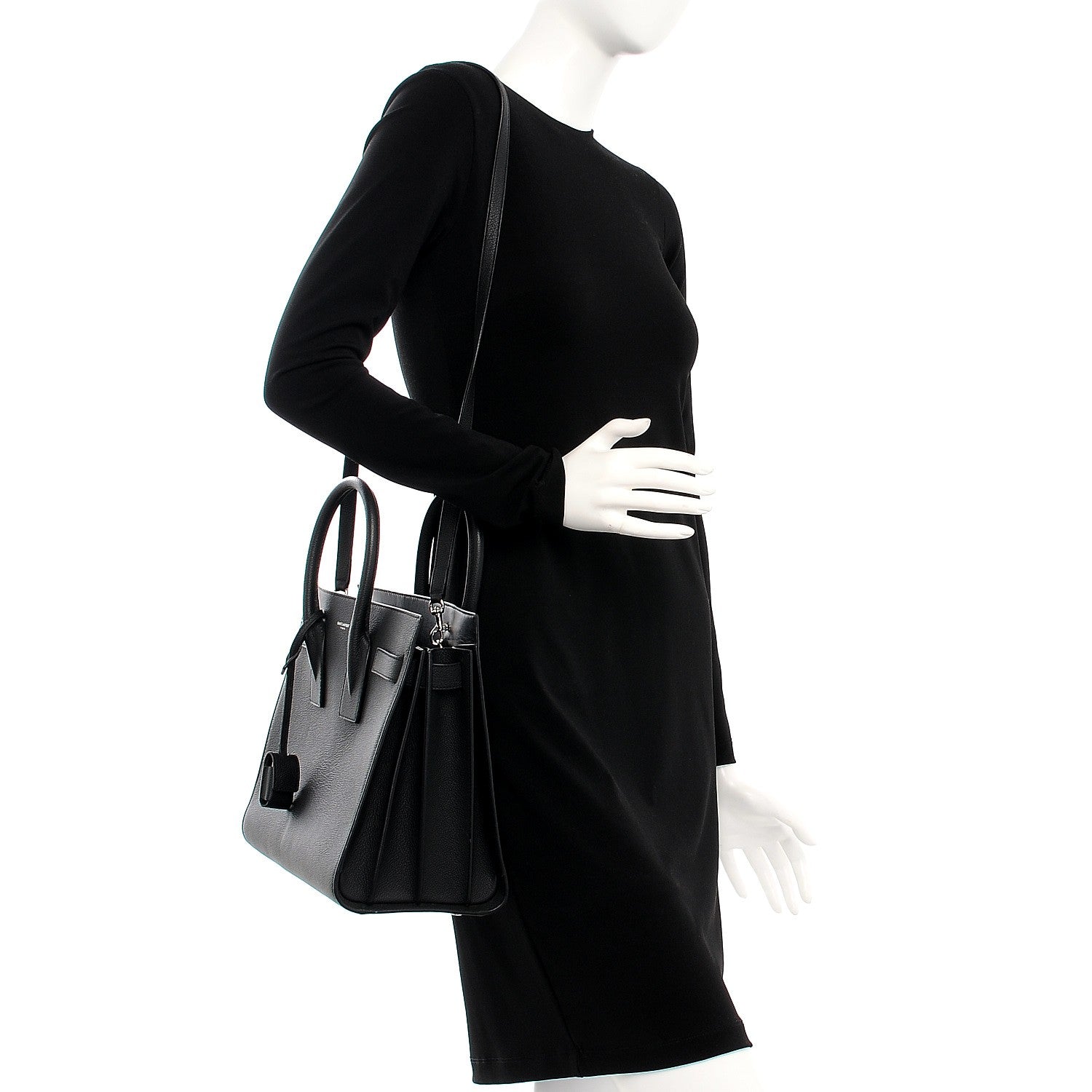 Saint Laurent Grained Calfskin Small Sac De Jour Black 2 of 14