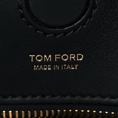 Tom Ford Pony Hair Leopard Print Small Alix Padlock Zip Hobo Bag Black Beige 5 of 7