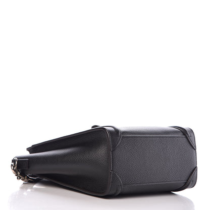 Celine Drummed Calfskin Nano Luggage Black 4 of 9