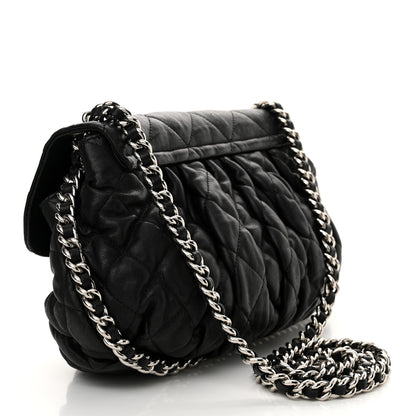 Chanel Washed Lambskin Quilted Medium Chain Around Messenger Black 3 of 12