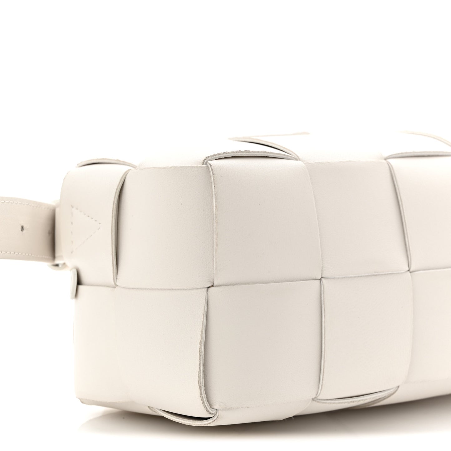 Lambskin Maxi Intrecciato Small Brick Cassette Bag White