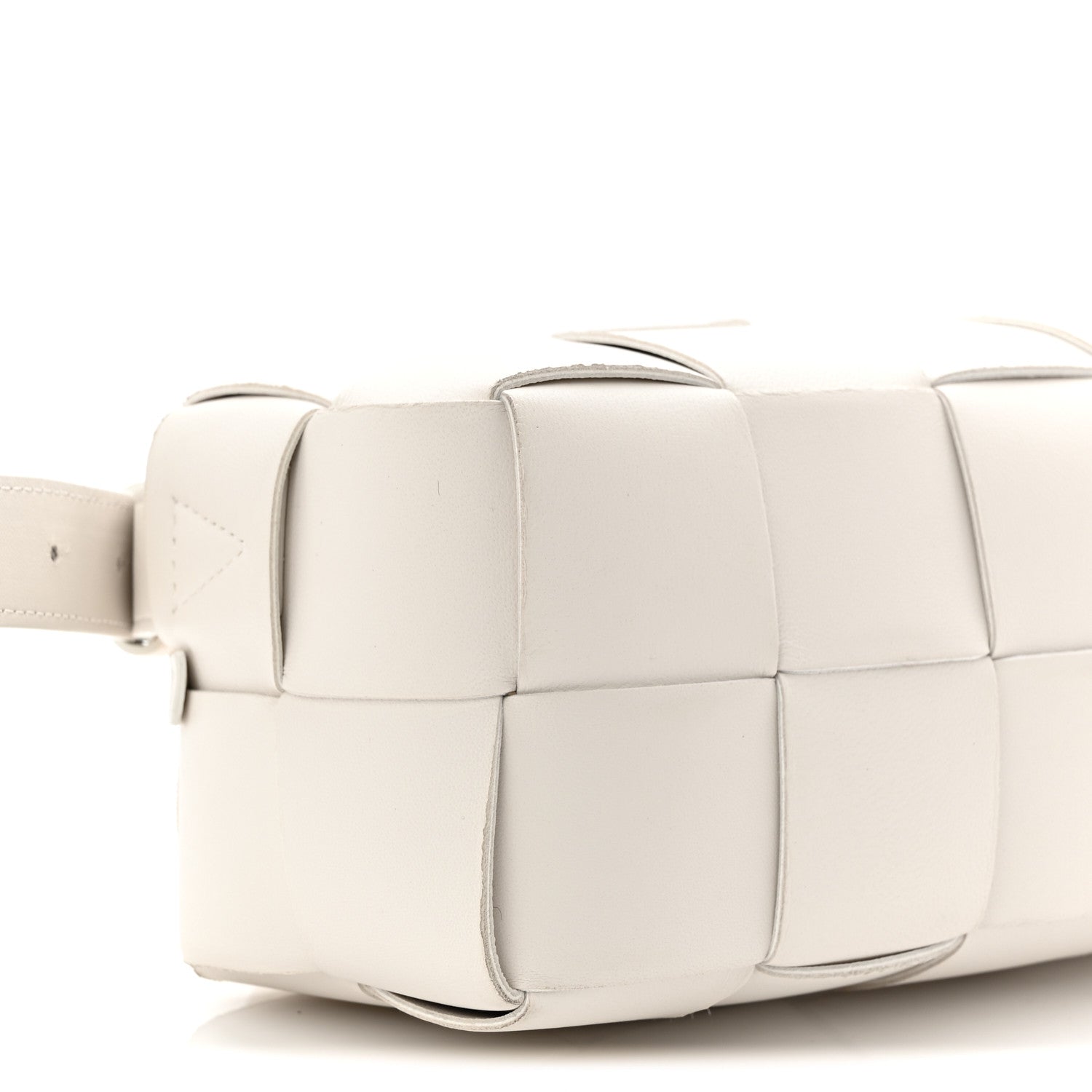 Bottega Veneta Lambskin Maxi Intrecciato Small Brick Cassette Bag White 9 of 10