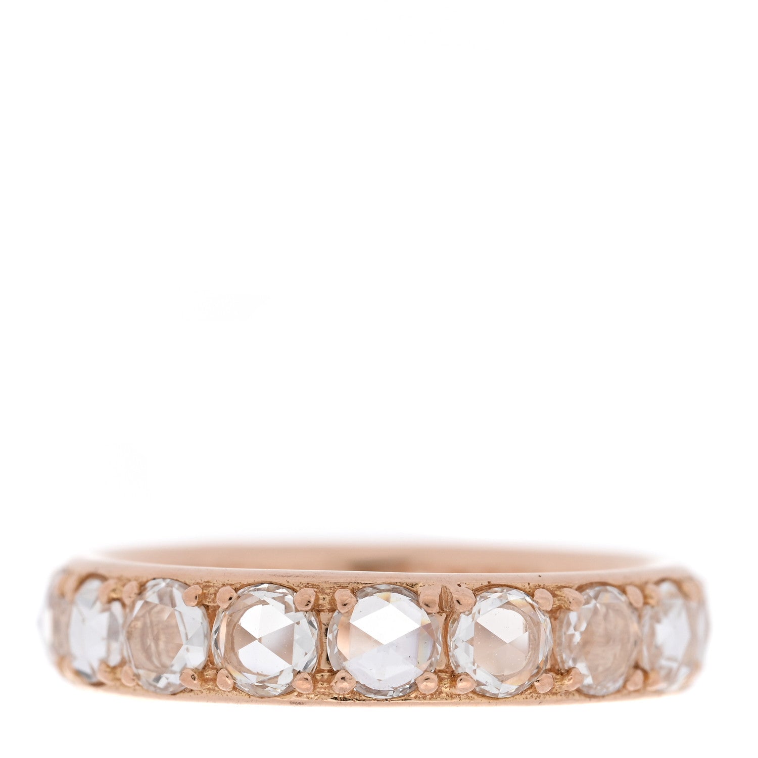 Tiffany 18K Rose Gold Diamond Metro Rose Cut Eternity Band Ring 47 4 1 of 5