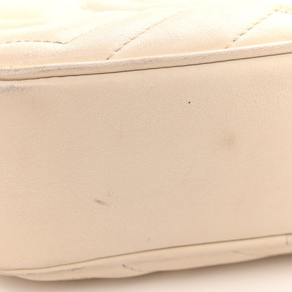 Gucci Calfskin Matelasse Mini GG Marmont Chain Shoulder Bag White 11 of 13