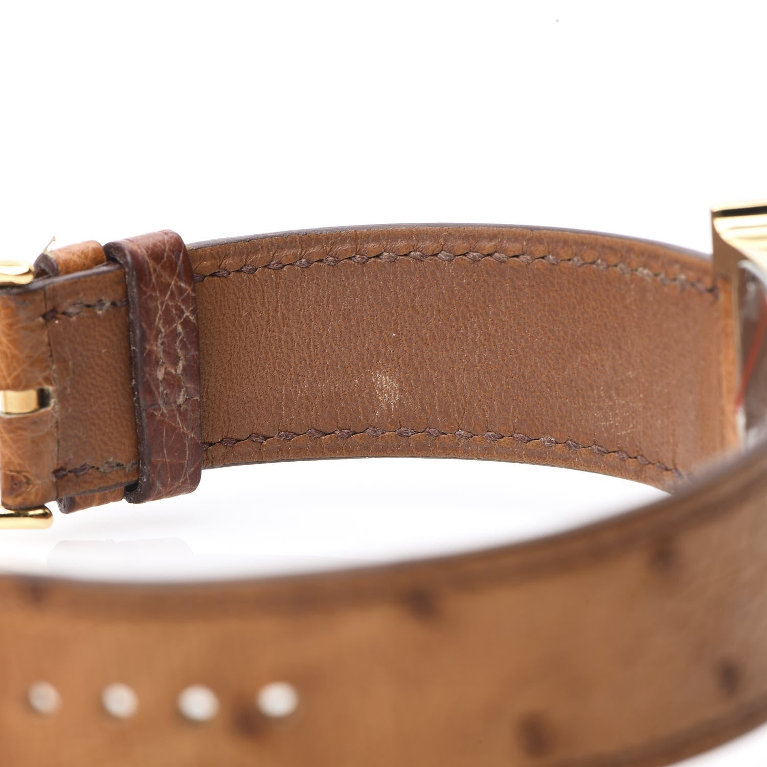 Hermes Stainless Steel Ostrich 26mm Heure H Hour Quartz Watch Brown 7 of 10