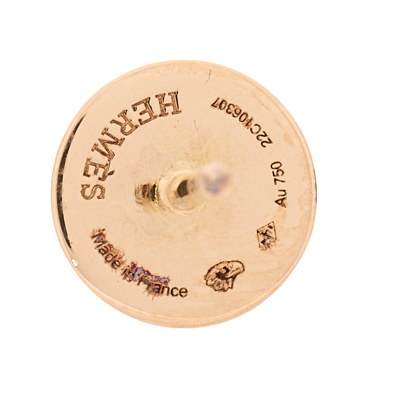 Hermes 18K Rose Gold TPM Ex-Libris Stud Earrings 4 of 5