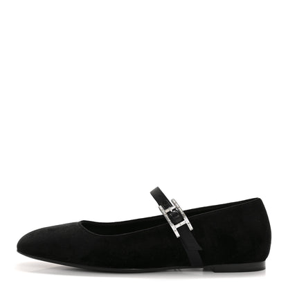 Hermes Velvet Jane Ballet Flats 38.5 Black 1 of 9