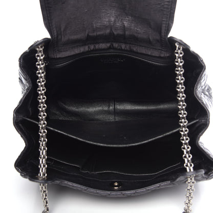 Chanel Metallic Aged Calfskin Quilted Reissue 2.55 Accordion Flap Black 6 of 13