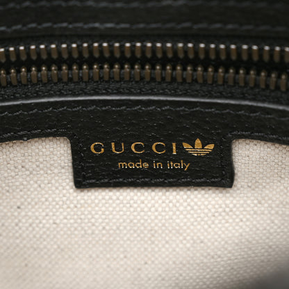 Gucci X ADIDAS Crystal Vintage Monogram Textured Dollar Calfskin Web Trefoil Logo Small Messenger Bag Bright Splash Off White Black 6 of 10