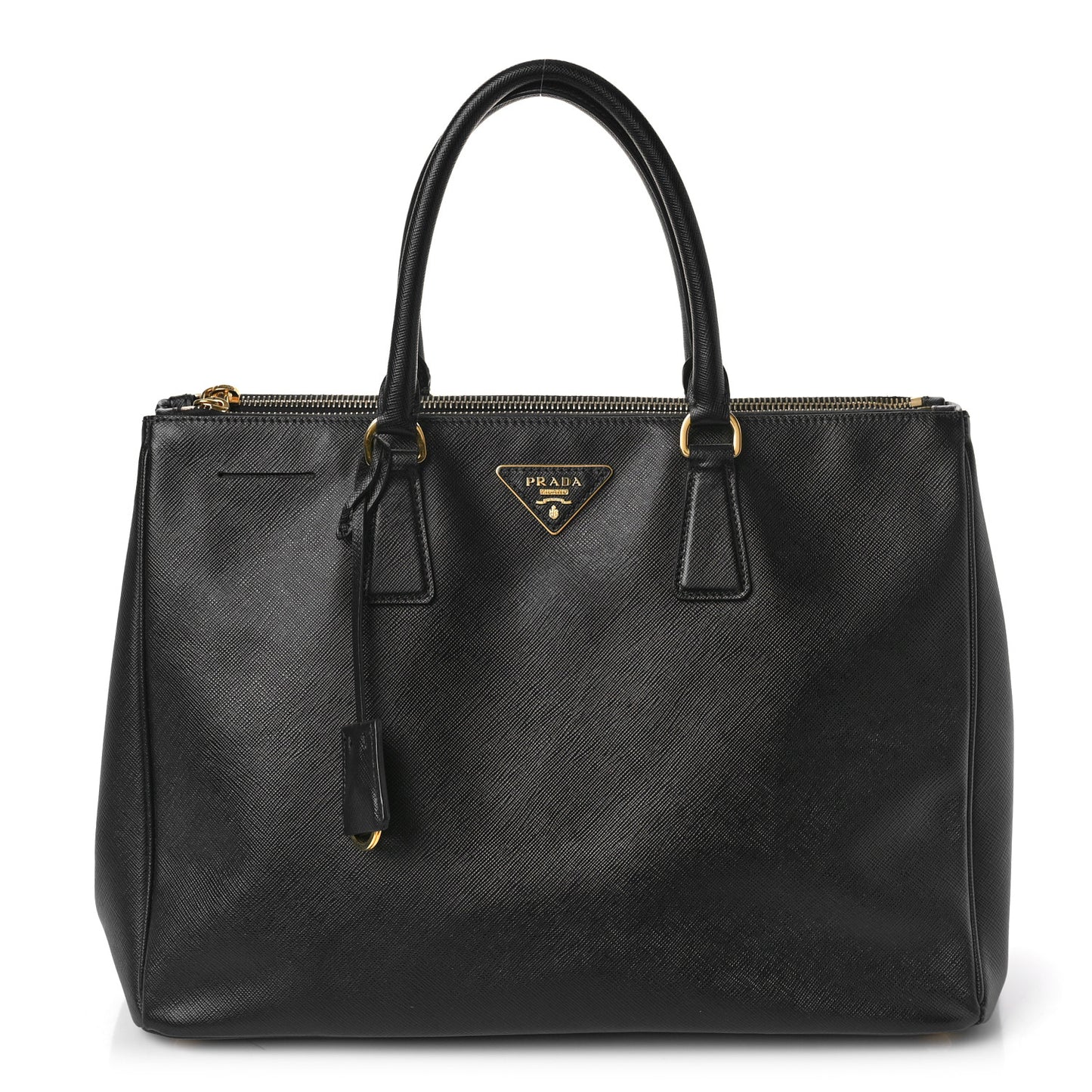 Saffiano Large Galleria Double Zip Tote Black