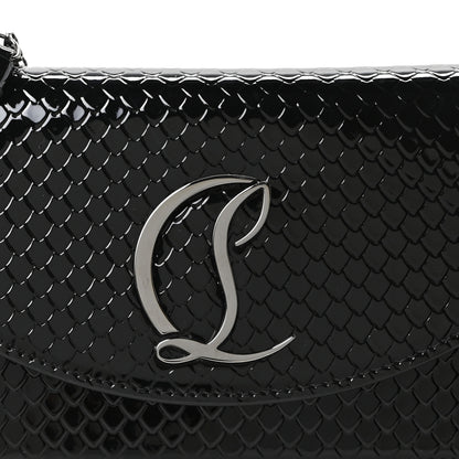 Christian Louboutin Jurassic Snakeskin Embossed Loubi54 Crossbody Clutch Black 7 of 9