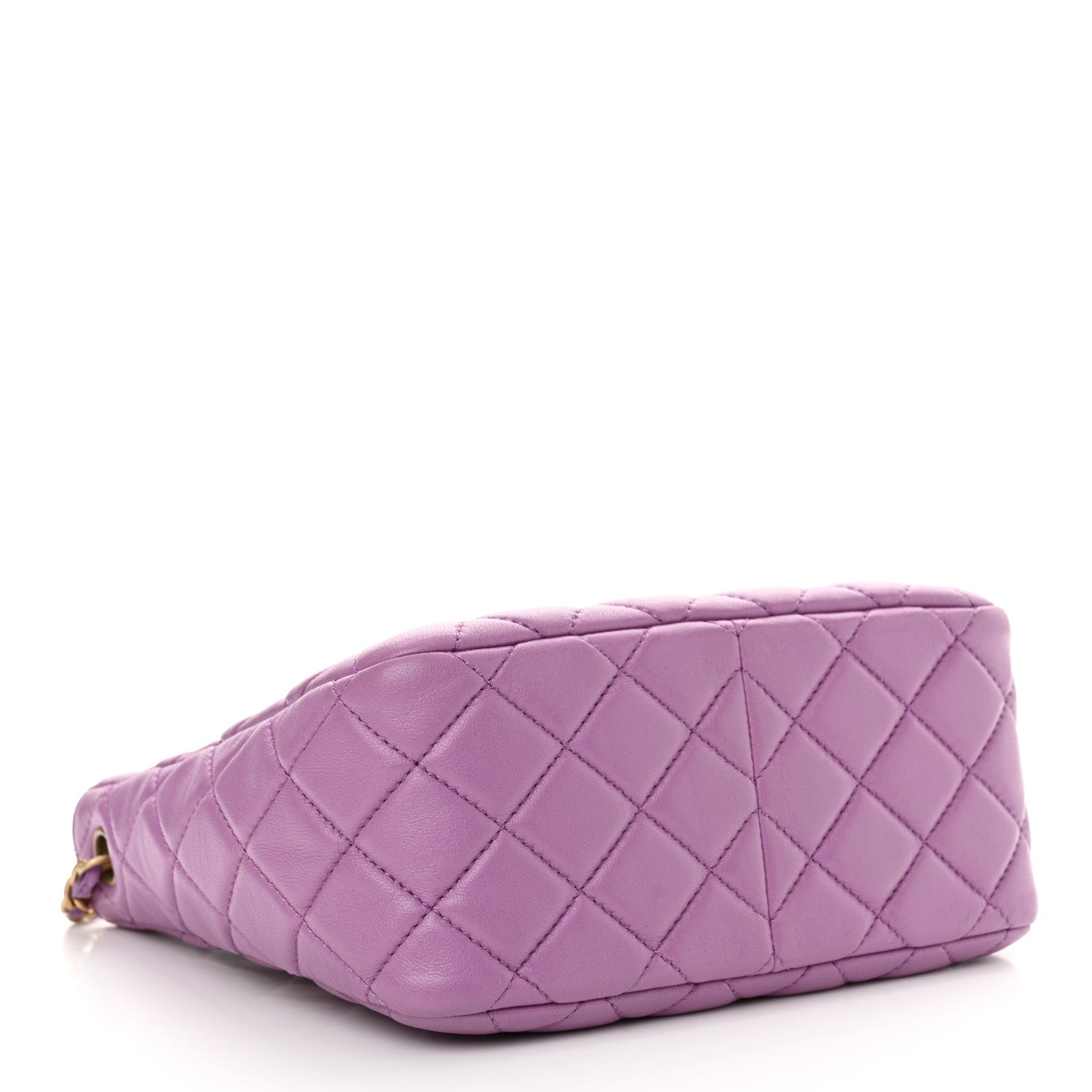 Chanel Lambskin Quilted Small Pearl Crush Hobo Purple 4 of 10