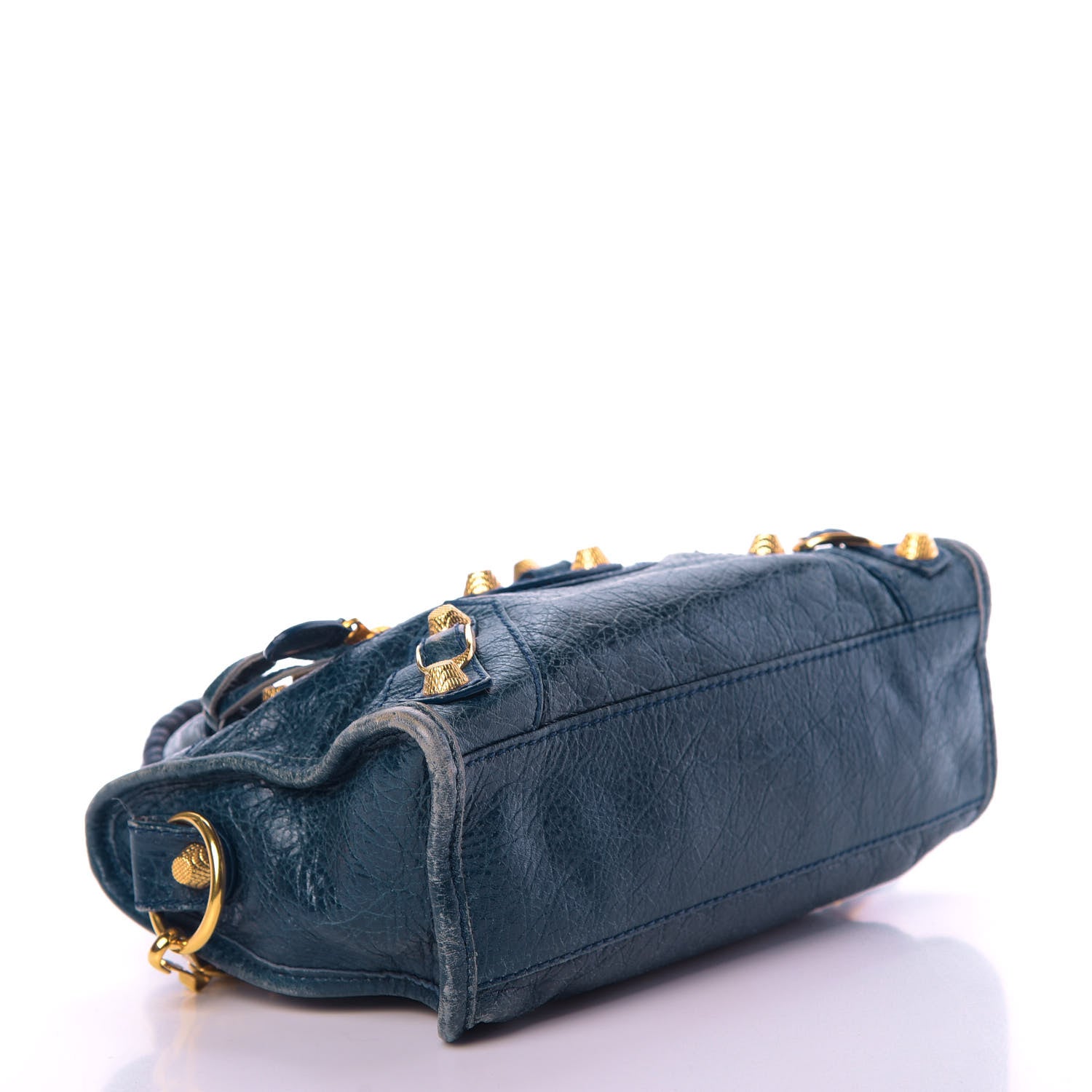 Balenciaga Agneau Giant 12 Gold Hardware Mini City Bleu Mineral 4 of 16