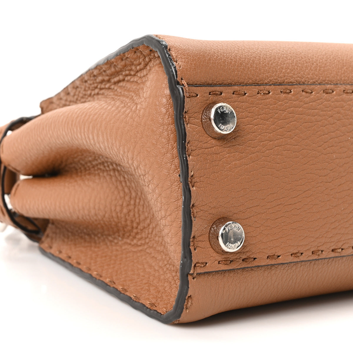 Cuoio Romano Selleria Bi-Color Mini Peekaboo Iconic Satchel Mou Milk
