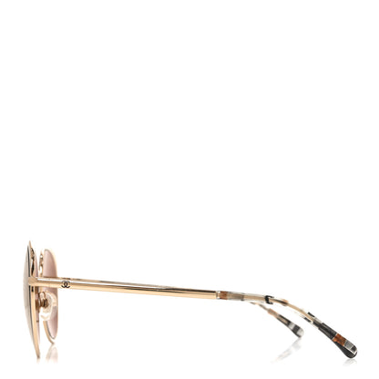 Chanel Round Mirror Sunglasses 4206 Gold 3 of 7
