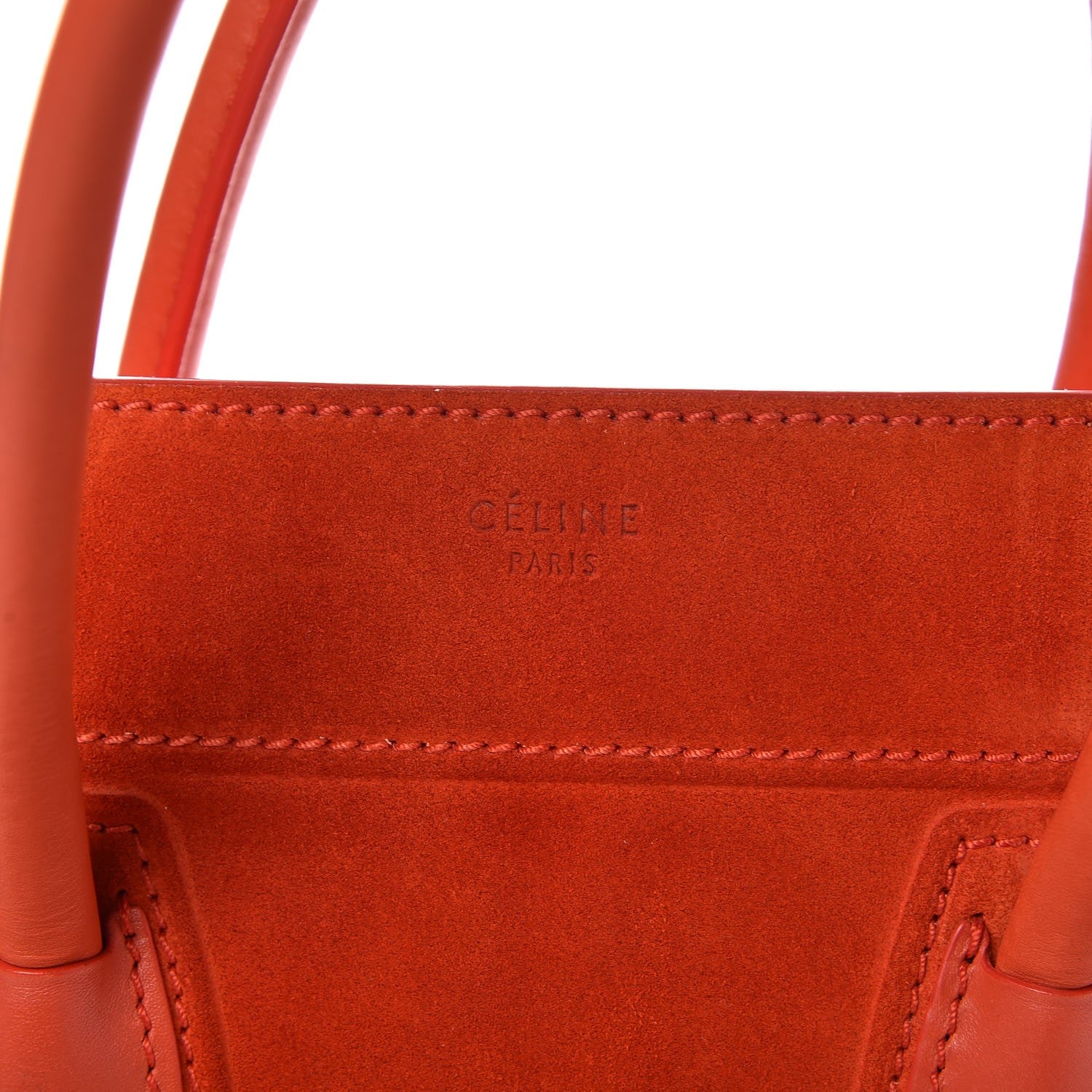 Celine Suede Medium Phantom Luggage Bright Orange 7 of 10