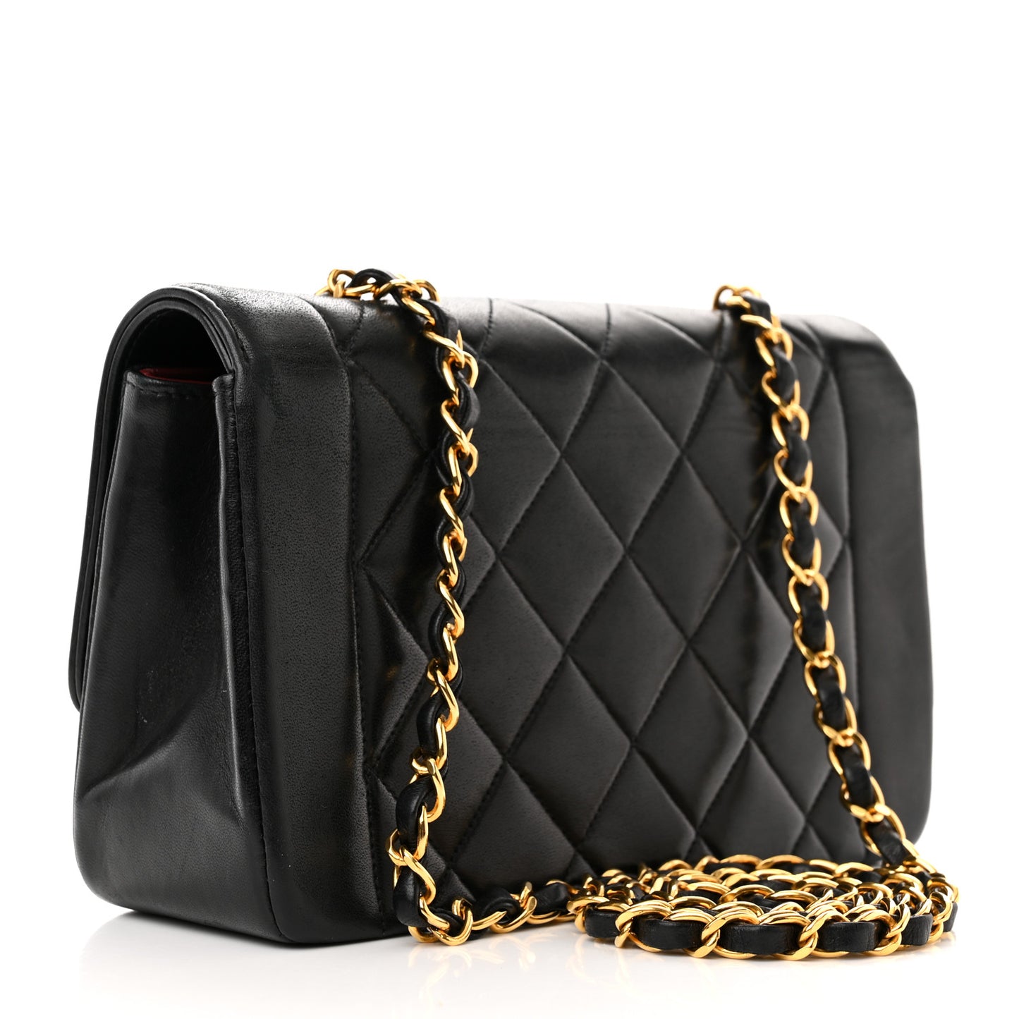 Lambskin Quilted Small Single Flap Black