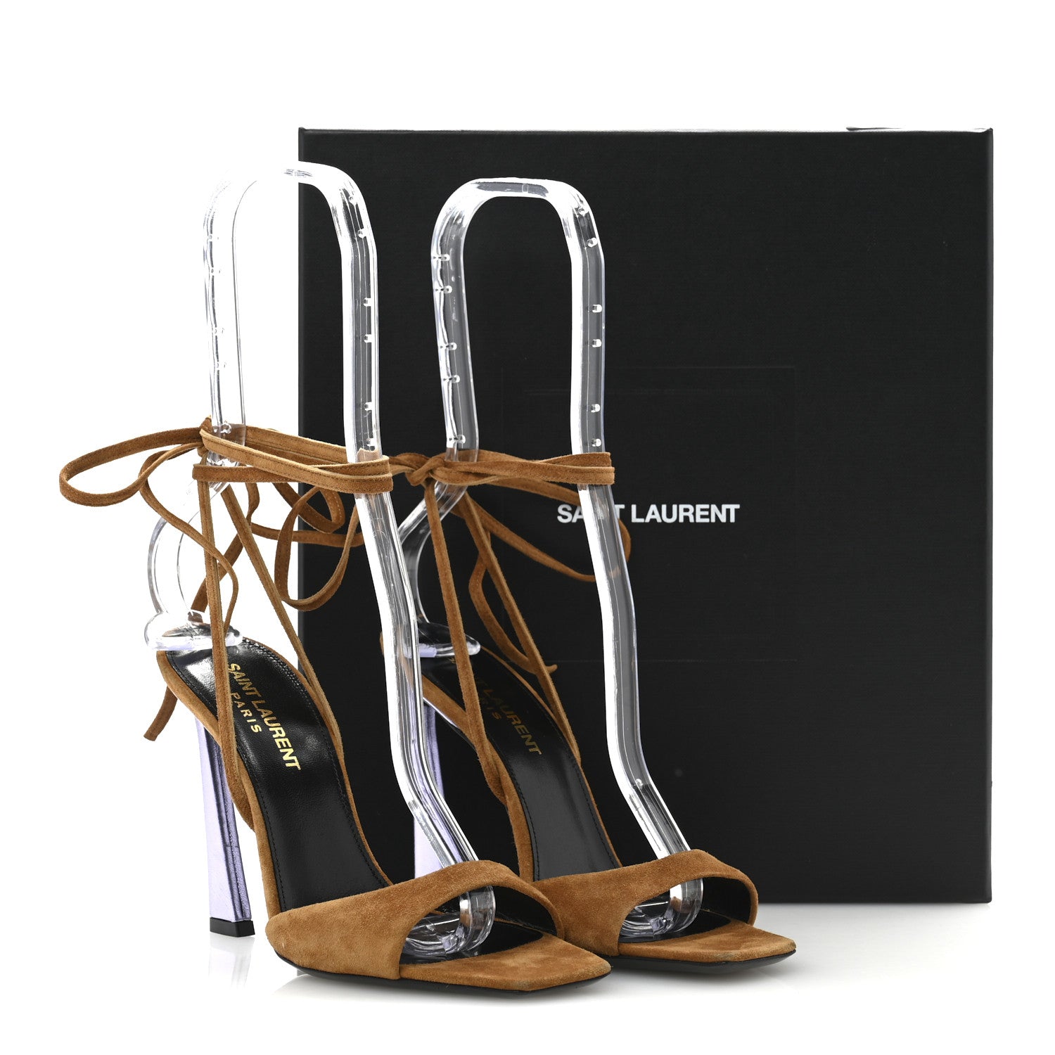Saint Laurent Suede Paz 105 Ankle Strap Sandals 35 Cachemire Light Brown 10 of 10