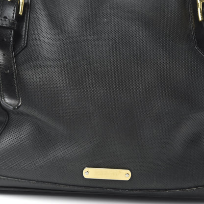 Burberry Calfskin Perforated Ellers Satchel Black 9 of 10