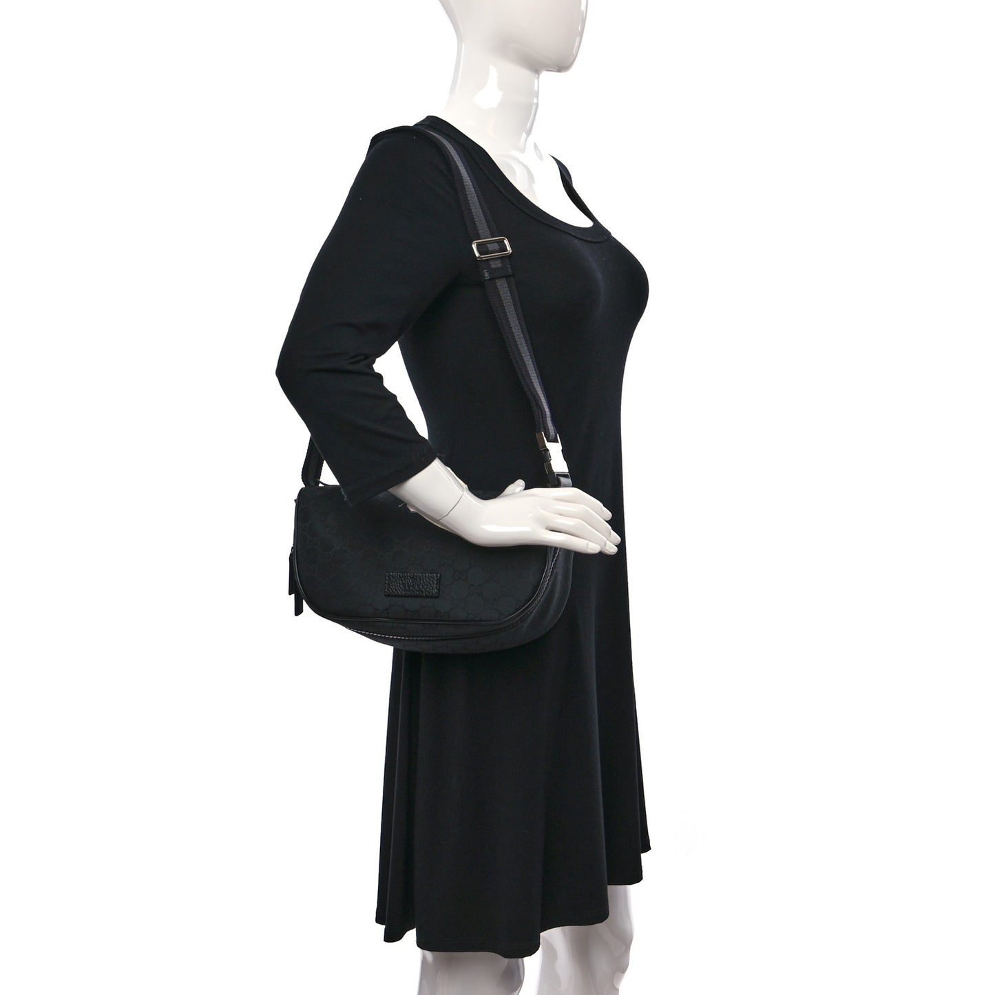 Nylon Monogram Fanny Pack Belt Bag Black