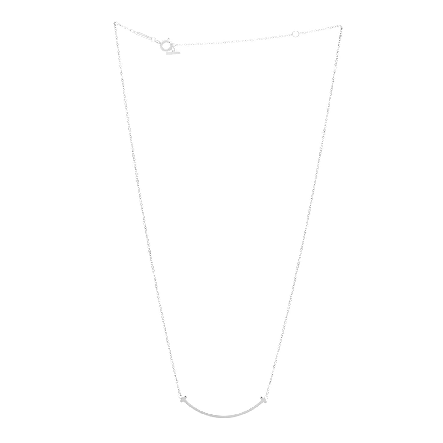 Sterling Silver Small T Smile Pendant Necklace