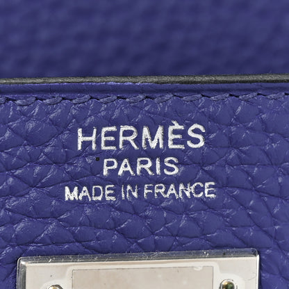 Hermes Taurillon Clemence Kelly Retourne 32 Bleu Electrique 6 of 9