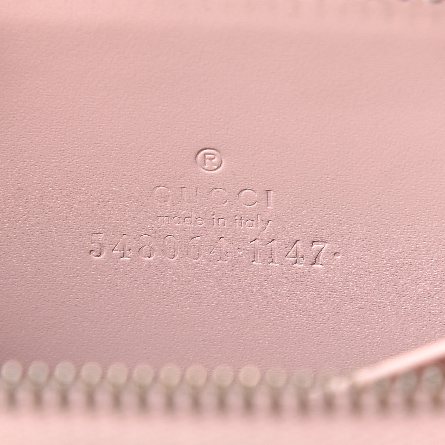 Gucci Guccissima Signature Crystal Cat Zip Around Card Case Light Candy Pink 6 of 11