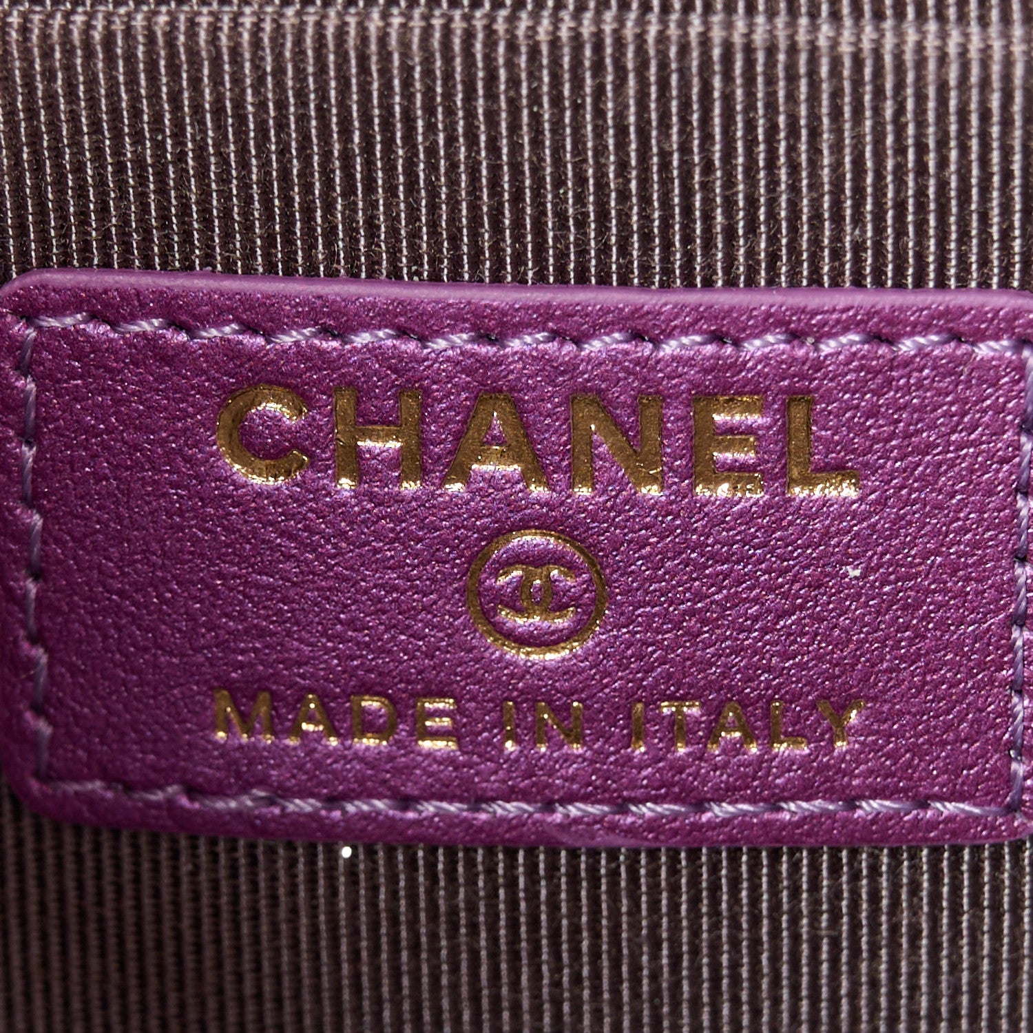 Chanel Iridescent Lambskin Quilted Mini Wallet On Chain WOC Purple 5 of 10
