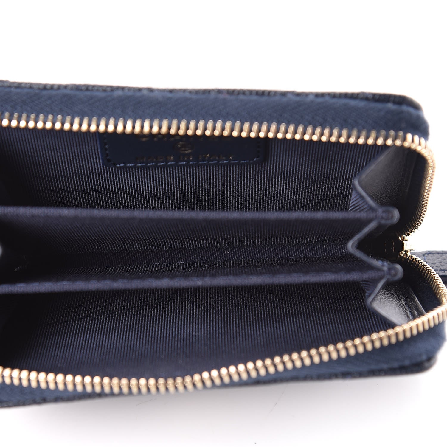 Chanel Caviar Quilted Zip Coin Purse Dark Blue 5 of 9