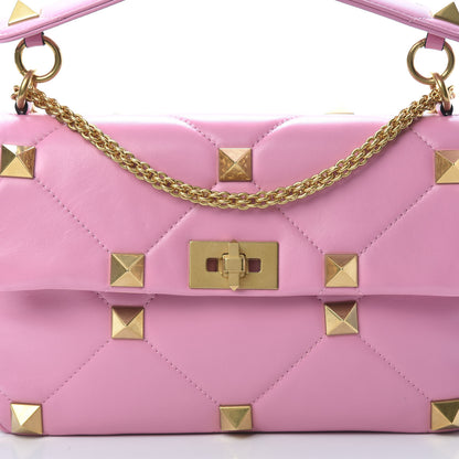 Valentino Garavani Nappa Large Roman Stud Shoulder Bag Giacinto 7 of 10