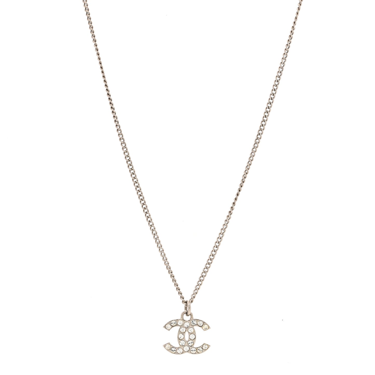 Crystal Timeless CC Necklace Silver