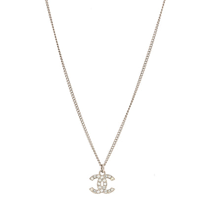 Chanel Crystal Timeless CC Necklace Silver 1 of 5