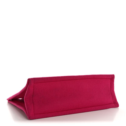 Saint Laurent Wool Rive Gauche Tote Fuchsia 4 of 14