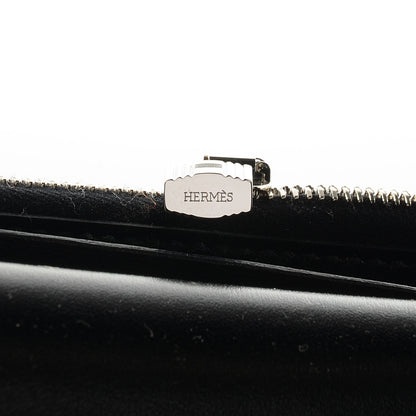 Hermes Guilloche Box Kelly Longue Wallet Black 15 of 15