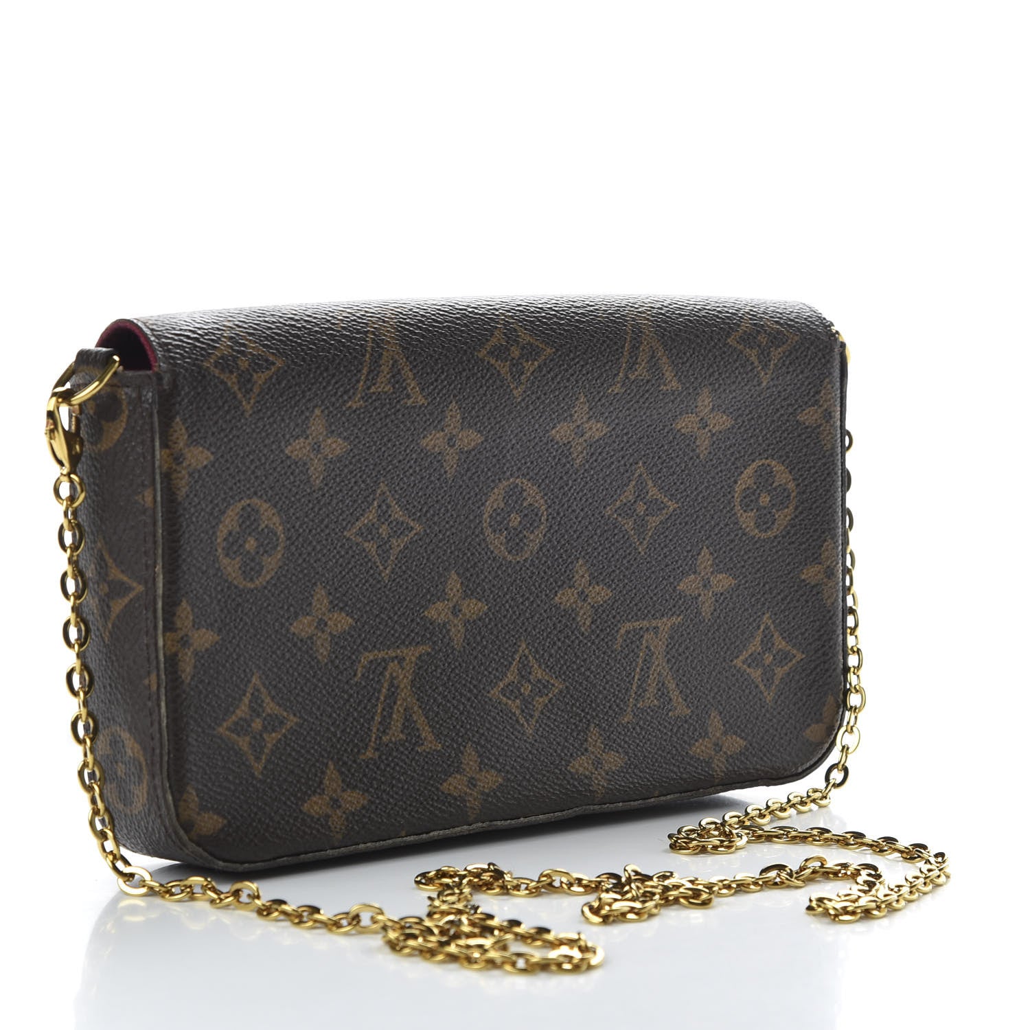 Louis Vuitton Monogram Pochette Felicie Chain Wallet Fuchsia 3 of 11